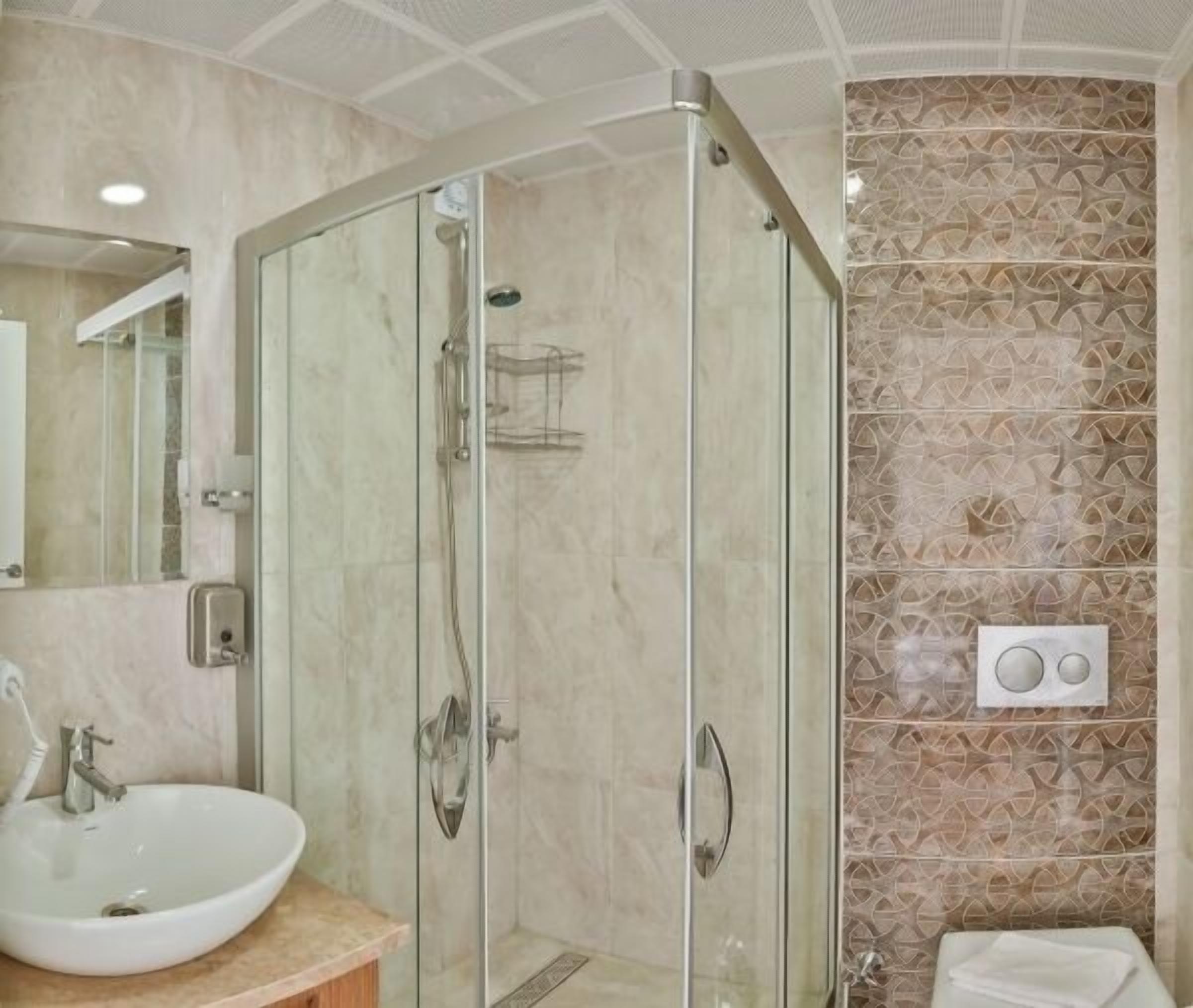 shower, free toiletries, hair dryer, slippers