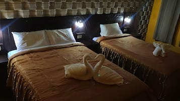 Down duvets, individually decorated, individually furnished