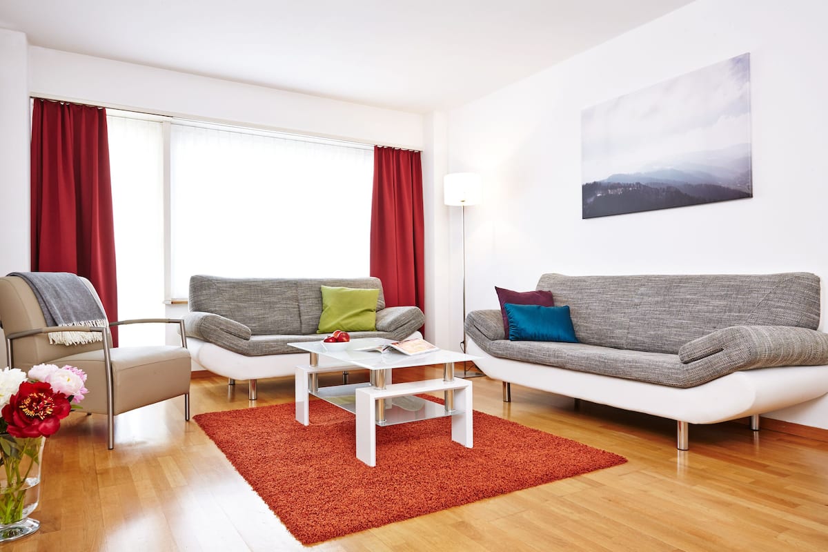 Business 1-Bedroom Apartment | Área de estar | TV de tela plana