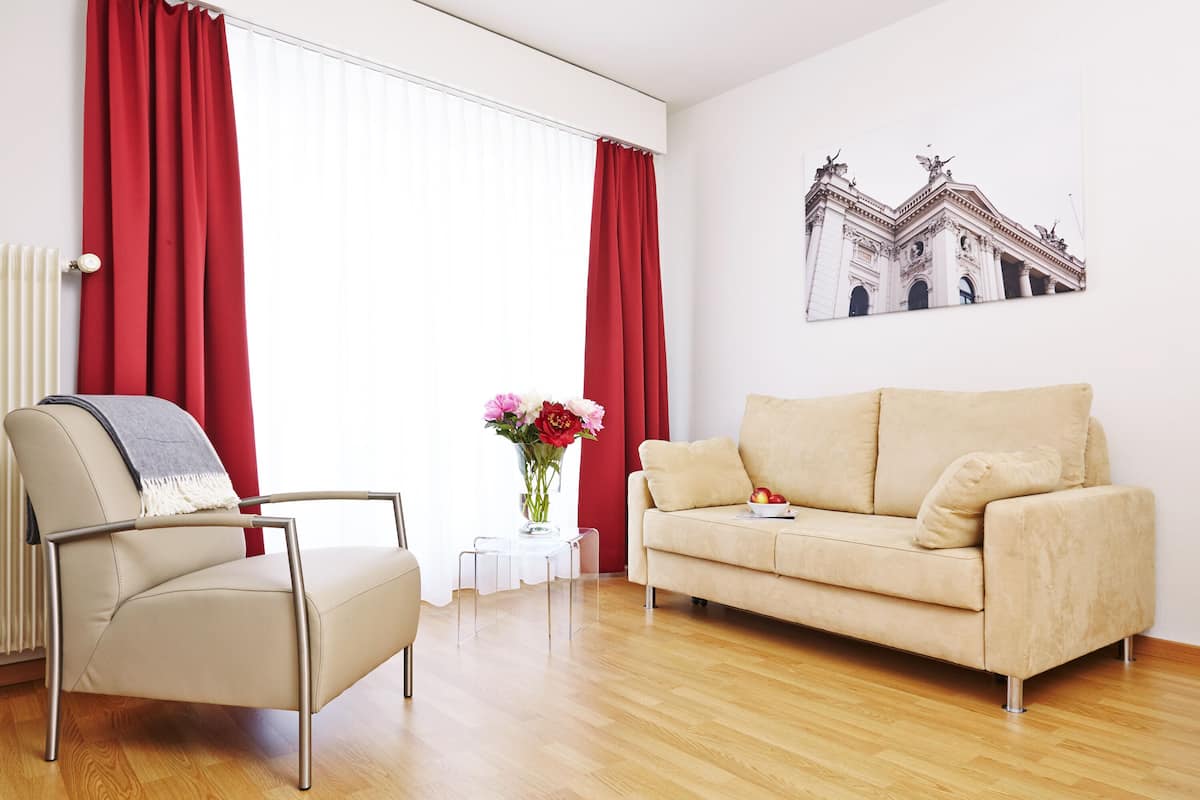 1-Bedroom Apartment | Sala de estar | TV de tela plana