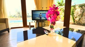 Villa | Living room | LCD TV, fireplace, DVD player - Kışla Bay Villa (Kas)