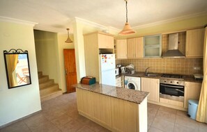 Villa | Private kitchen | Full-sized fridge, microwave, oven, stovetop - Kışla Bay Villa (Kas)