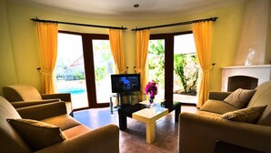 Villa | Living room | LCD TV, fireplace, DVD player - Kışla Bay Villa (Kas)