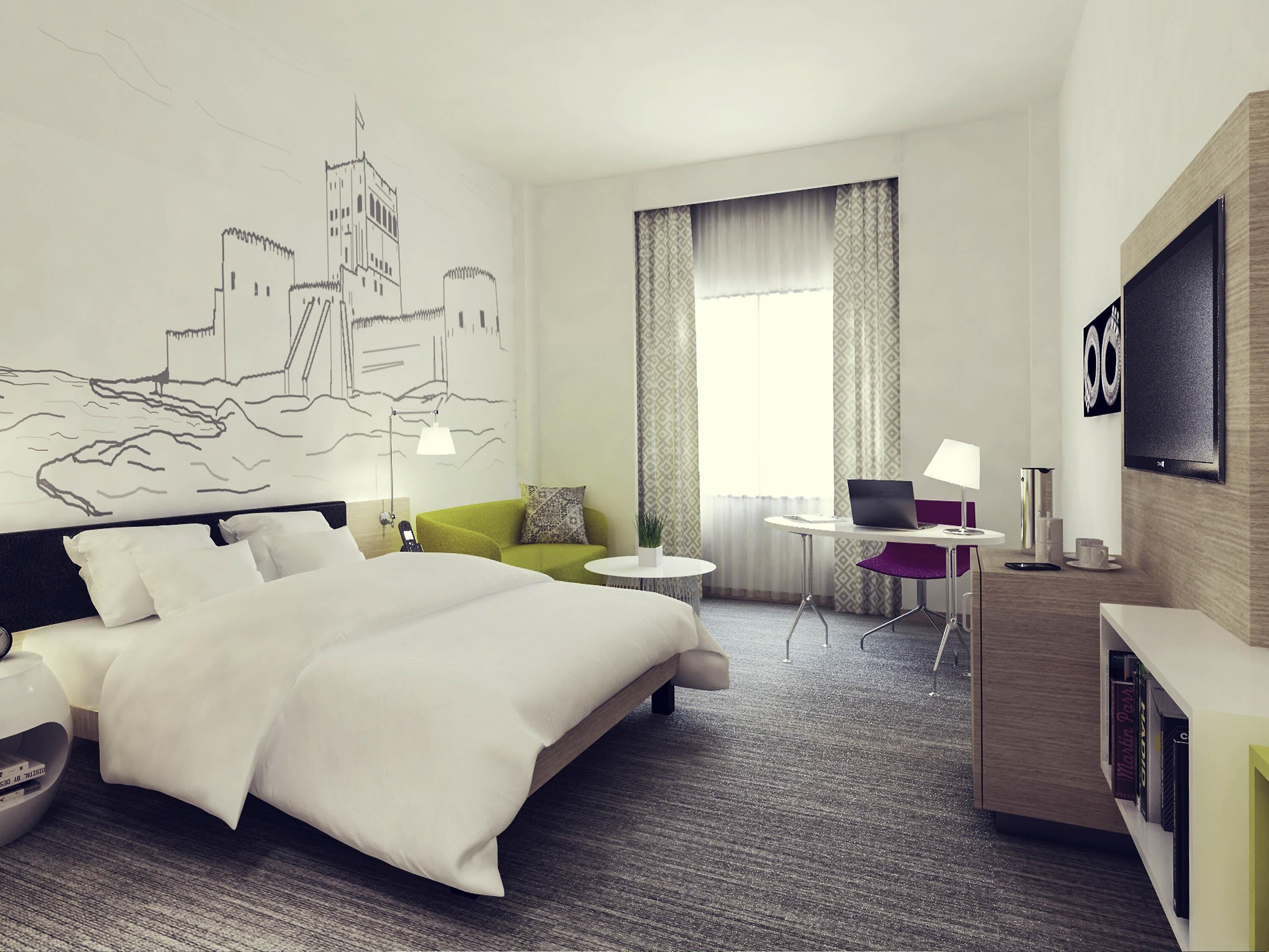 Sängtillbehör av högsta kvalitet och värdeförvaringsskåp på rummet