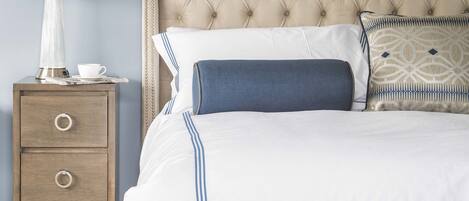 Egyptian cotton sheets, premium bedding, pillow-top beds, desk