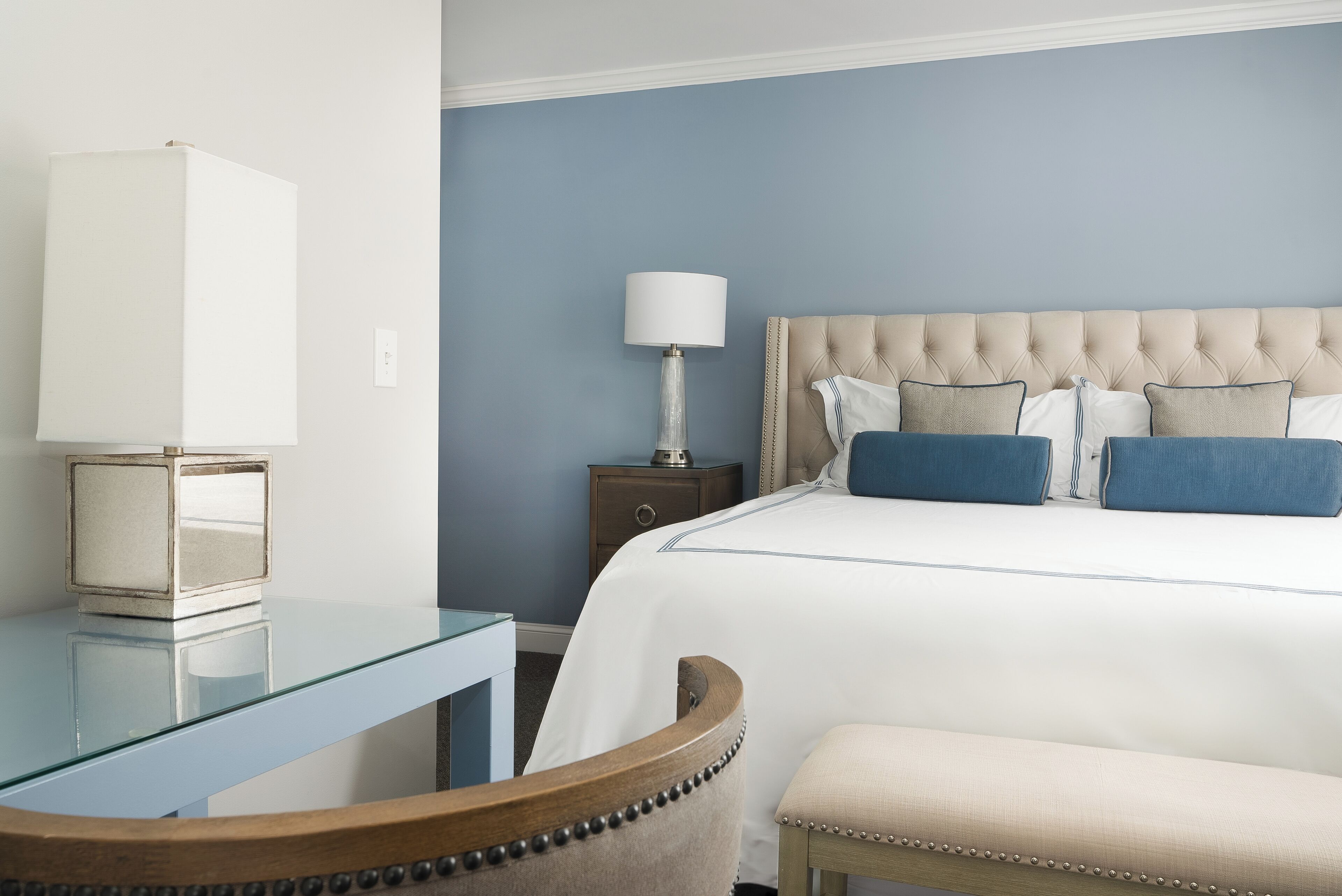 egyptian cotton sheets, premium bedding, pillow-top beds, desk