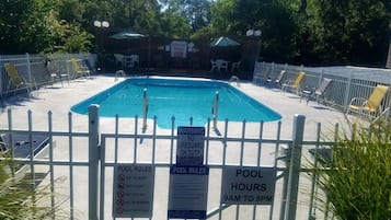 Outdoor pool, pool loungers