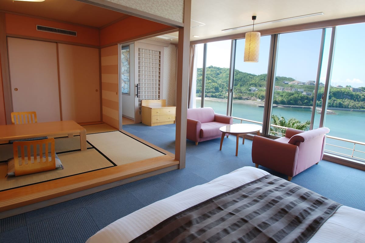 Japanese Western Style Room with Private Open-air Bath, Top Floor | 1 bedroom, in-room safe, free WiFi