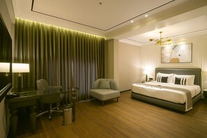 Egyptian cotton sheets, premium bedding, memory-foam beds, minibar