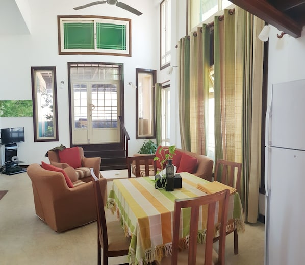 Luxury Apartment, 2 Bedrooms, Ocean View | Living area | 42-inch LED TV with cable channels, TV, DVD player