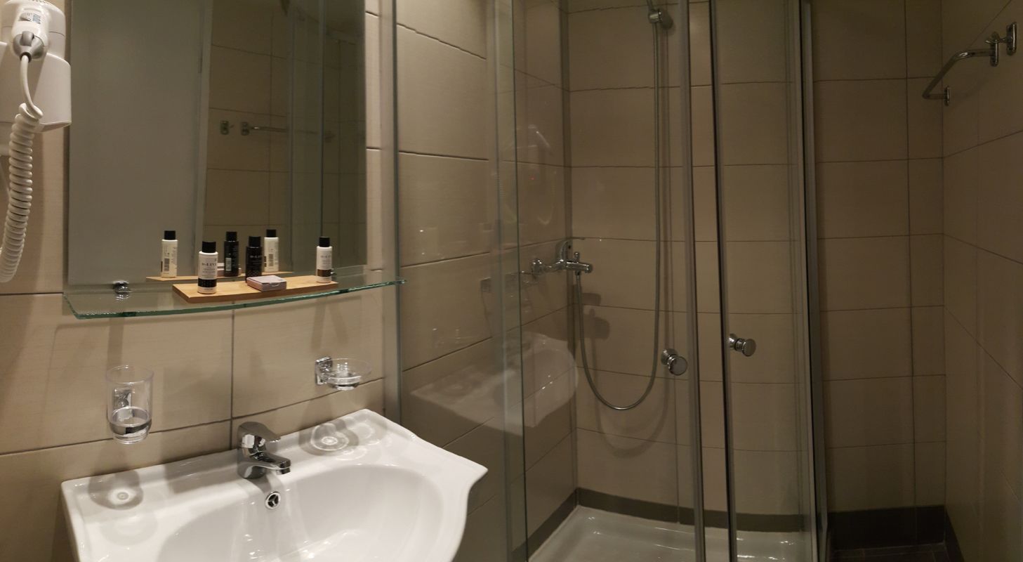 free toiletries, hair dryer, towels