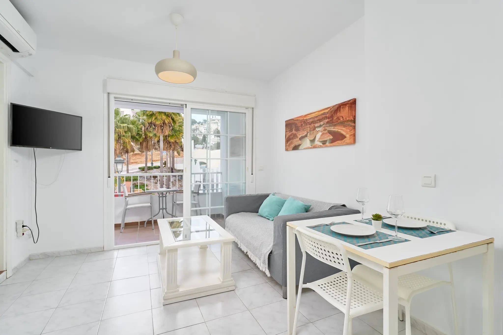 Leilighet, 2 soverom, terrasse (Apartamento N9) | Oppholdsområde | Flatskjerm-TV