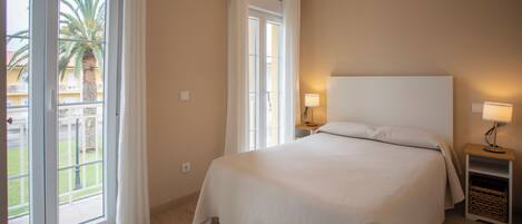 1 bedroom, blackout drapes, iron/ironing board, bed sheets