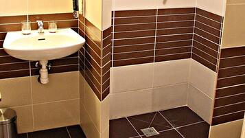 Shower, free toiletries, towels