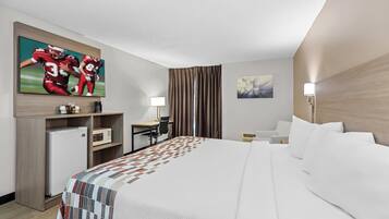 Desk, blackout curtains, iron/ironing board, free WiFi