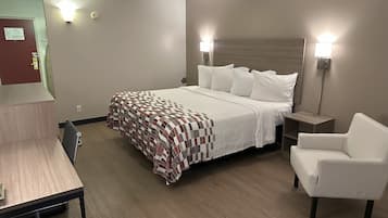 Desk, blackout drapes, iron/ironing board, free WiFi