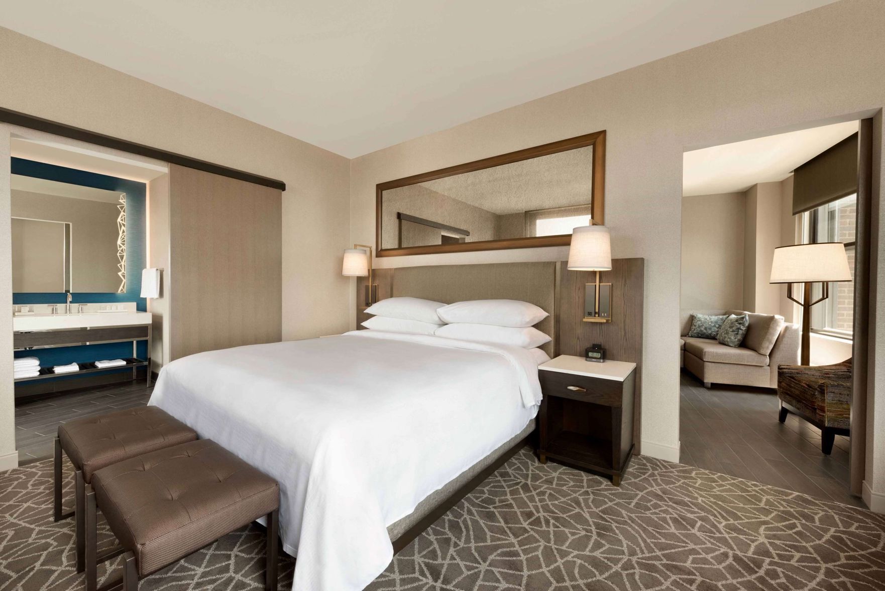 Premium bedding, pillowtop beds, in-room safe, desk