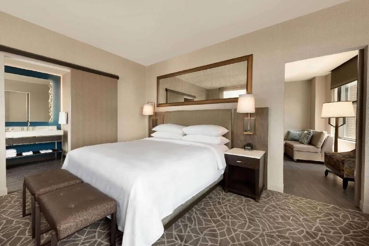 Premium bedding, pillowtop beds, in-room safe, desk