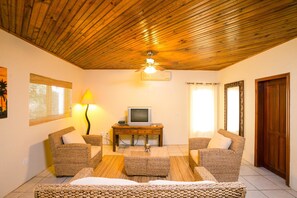 Townhome, 1 Bedroom, Terrace, Garden View | Living area | DVD player - West EndSunset Villas 10B (Roatan)