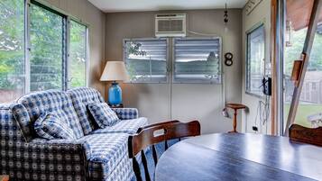 Mobile Home, 2 Bedrooms, Lake View, Lakeside | Living area | Flat-screen TV, DVD player