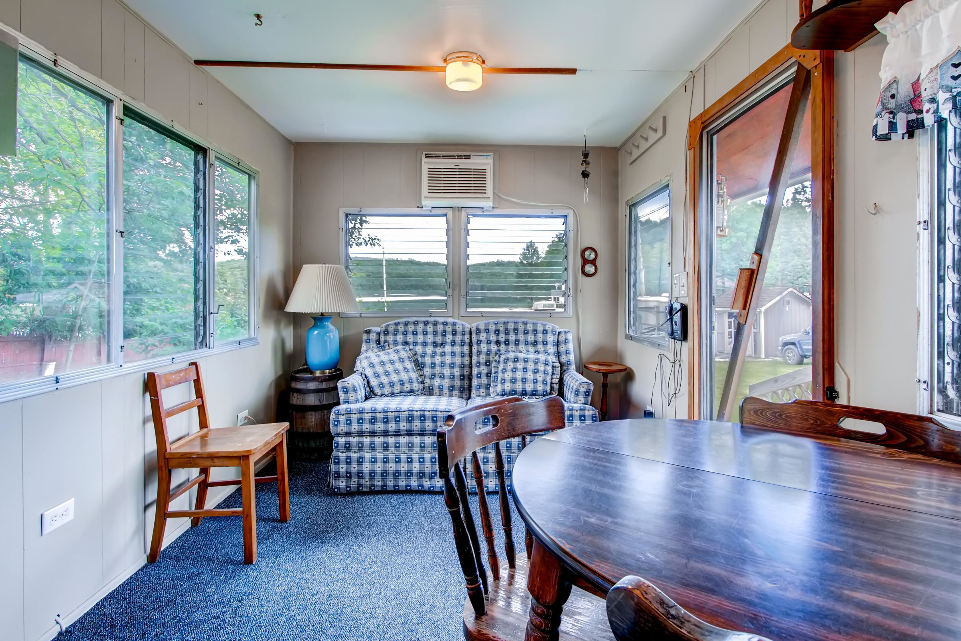 Mobile Home, 2 Bedrooms, Lake View, Lakeside | Living area | Flat-screen TV, DVD player