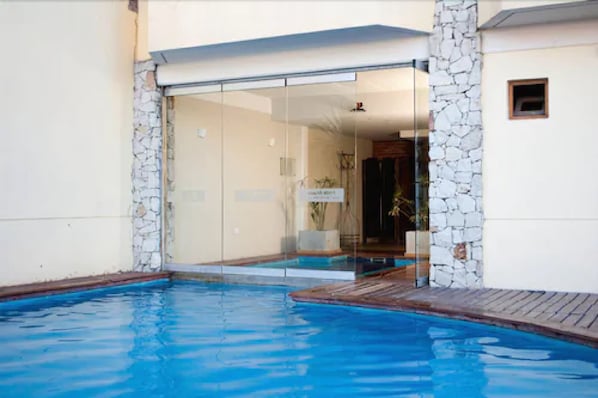 Indoor pool, seasonal outdoor pool