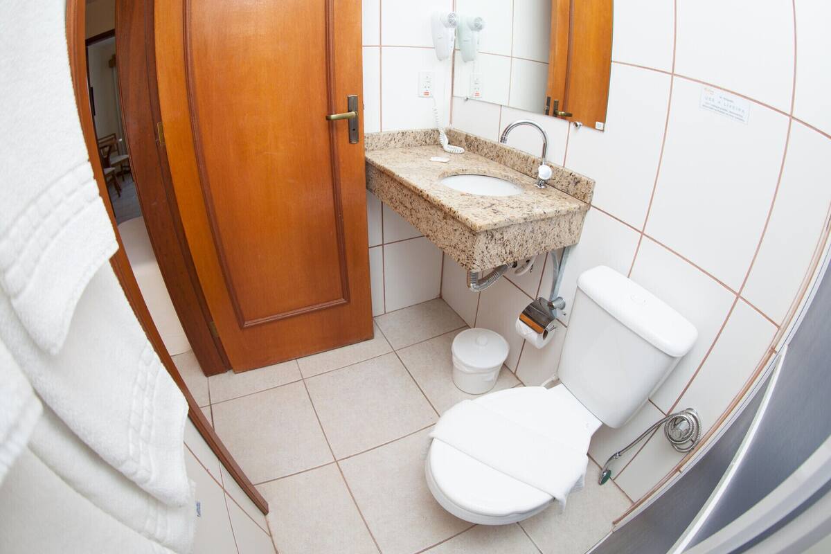 Bathroom | Shower, free toiletries, hair dryer, towels