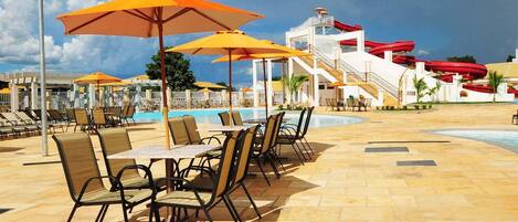 12 outdoor pools, pool umbrellas, sun loungers