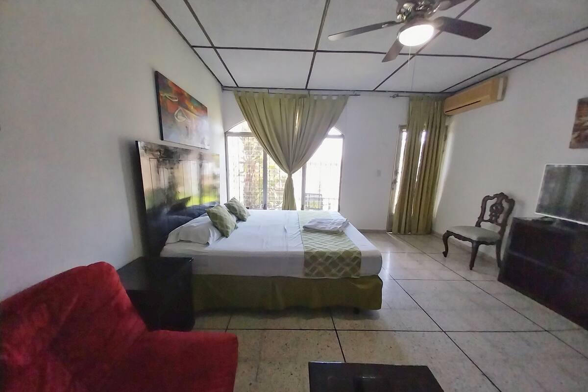 Executive suite, 1 kingsize bed, terras | Een strijkplank/strijkijzer, gratis wifi, individueel gemeubileerd