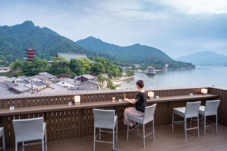 Rooftop terrace. Miyajima Kinsuikan
