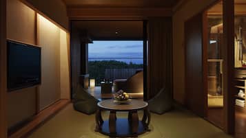 Camera, non fumatori, vista montagna (Japanese-Western,private bath+terrace) | Una cassaforte in camera, con stile personalizzato