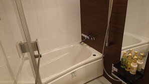 Deluxe Double Room, Smoking [Annex] | Bathroom | Combined shower/bathtub, free toiletries, hair dryer, bathrobes - Okayama Square Hotel (Okayama)