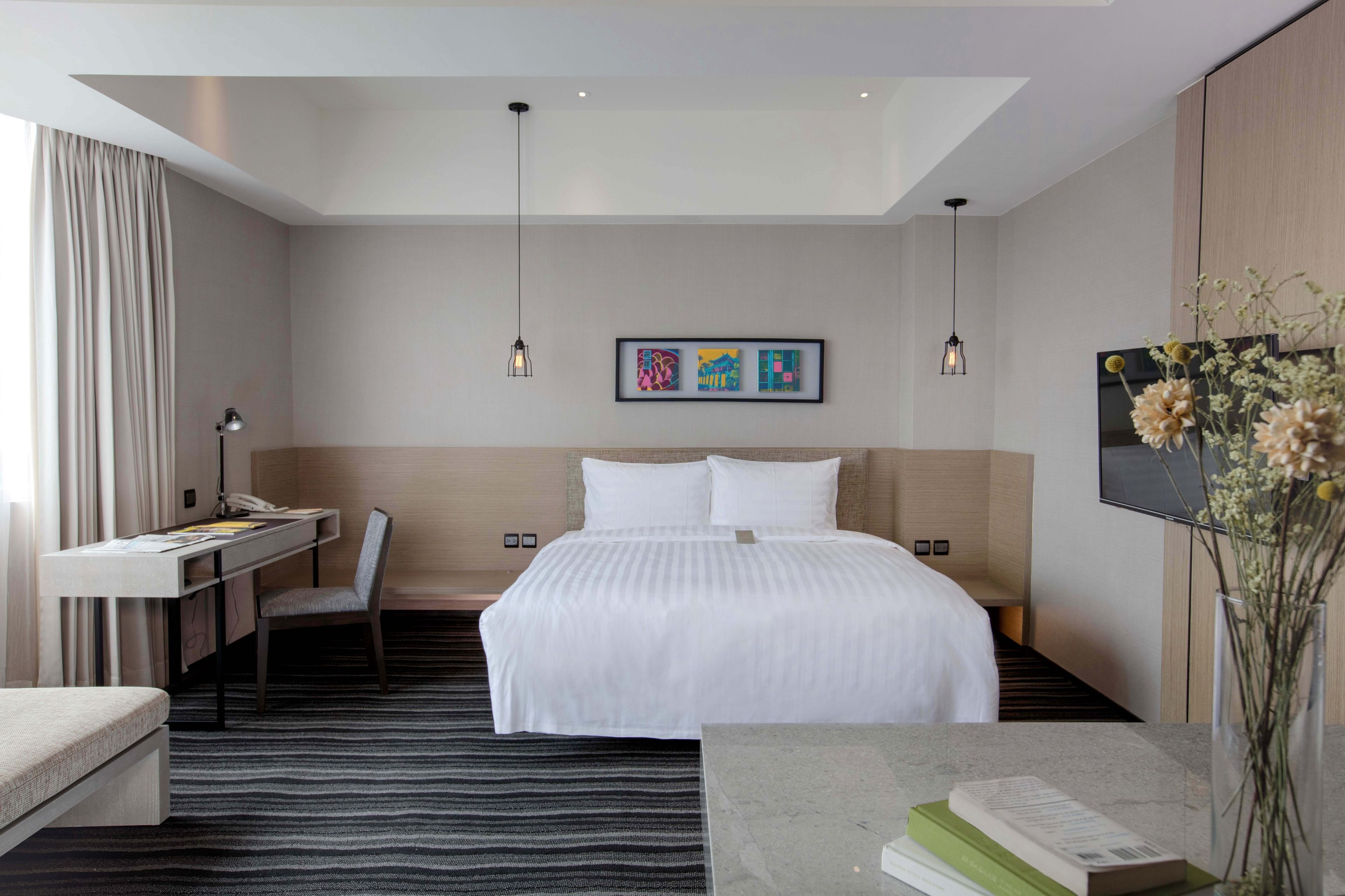 deluxe double room | premium bedding, down duvets, desk, soundproofing