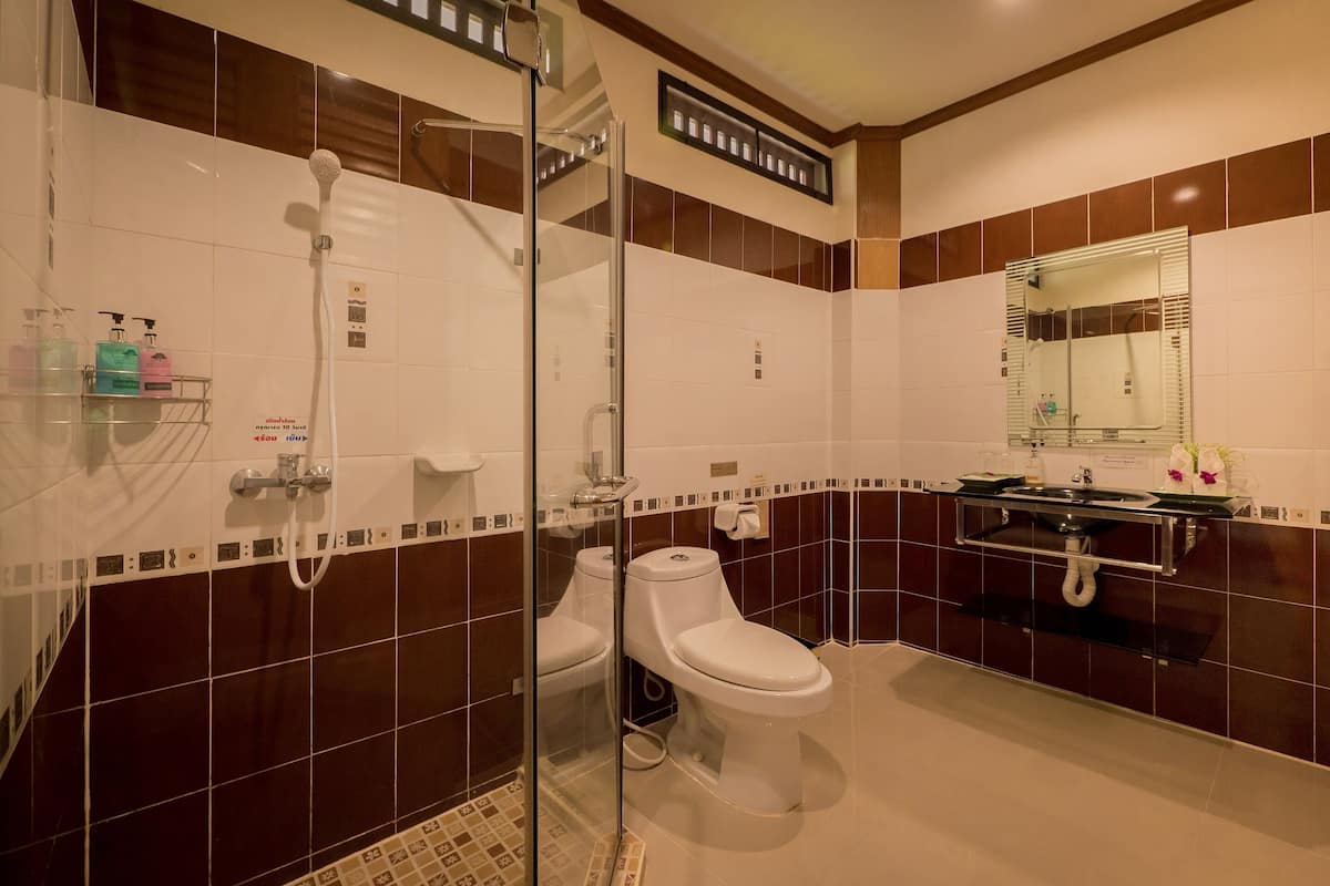 free toiletries, hair dryer, slippers, towels