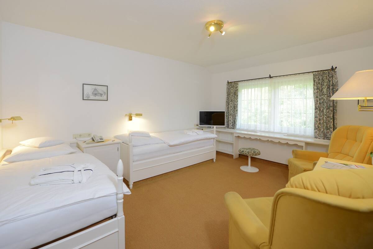 Standard Room, 1 Bedroom, Kitchenette, Ground Floor | Minibar, in-room safe, individually decorated, individually furnished