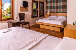 Standard Triple Room, Courtyard View | 1 bedroom, minibar, bed sheets - Apollon Hotel (Bozcaada)