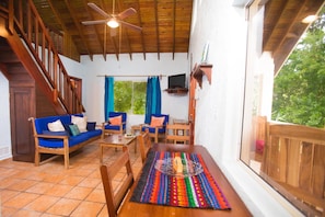 Townhome, 3 Bedrooms, Terrace, Ocean View | Living room | DVD player - Yellow Flower House Upper (Roatan)