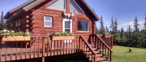 Cabin, 2 Queen Beds, Kitchen, Mountain View | Terrace/patio