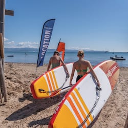 On the beach, sun-loungers, beach umbrellas, beach massages