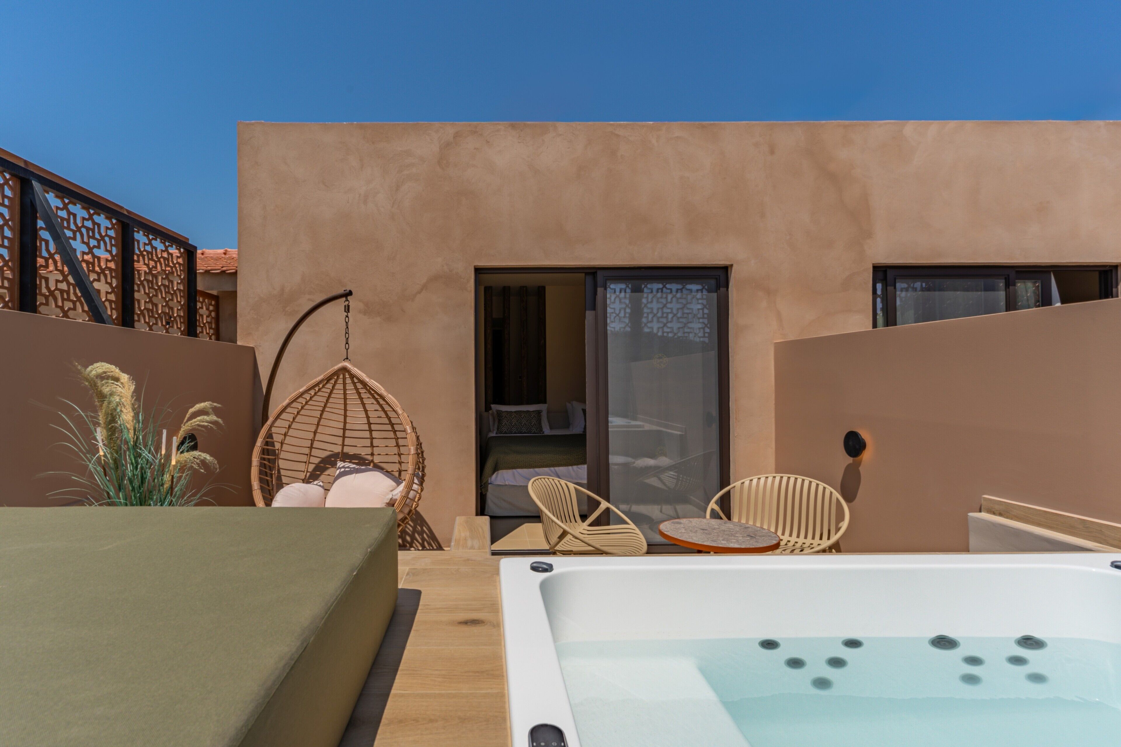 Premium Double / Twin Rooms with heated Jacuzzi & Pool View | Private spa tub