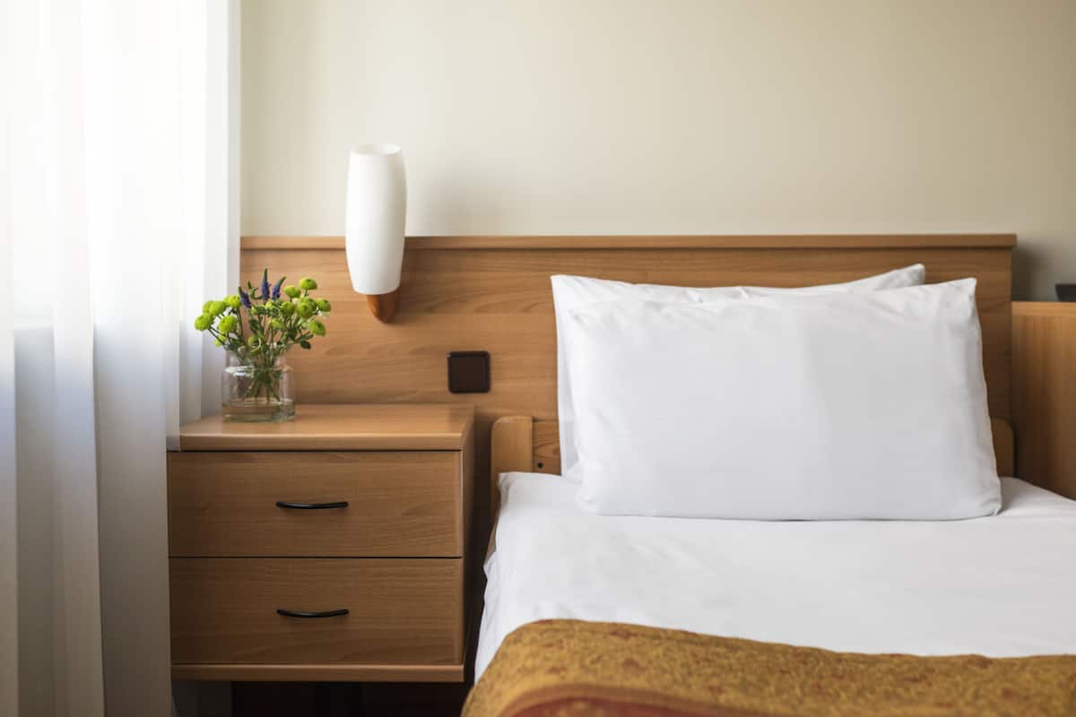 Standaard eenpersoonskamer, 1 eenpersoonsbed, niet-roken | 1 slaapkamer, een kluis op de kamer, een bureau, een laptopwerkplek