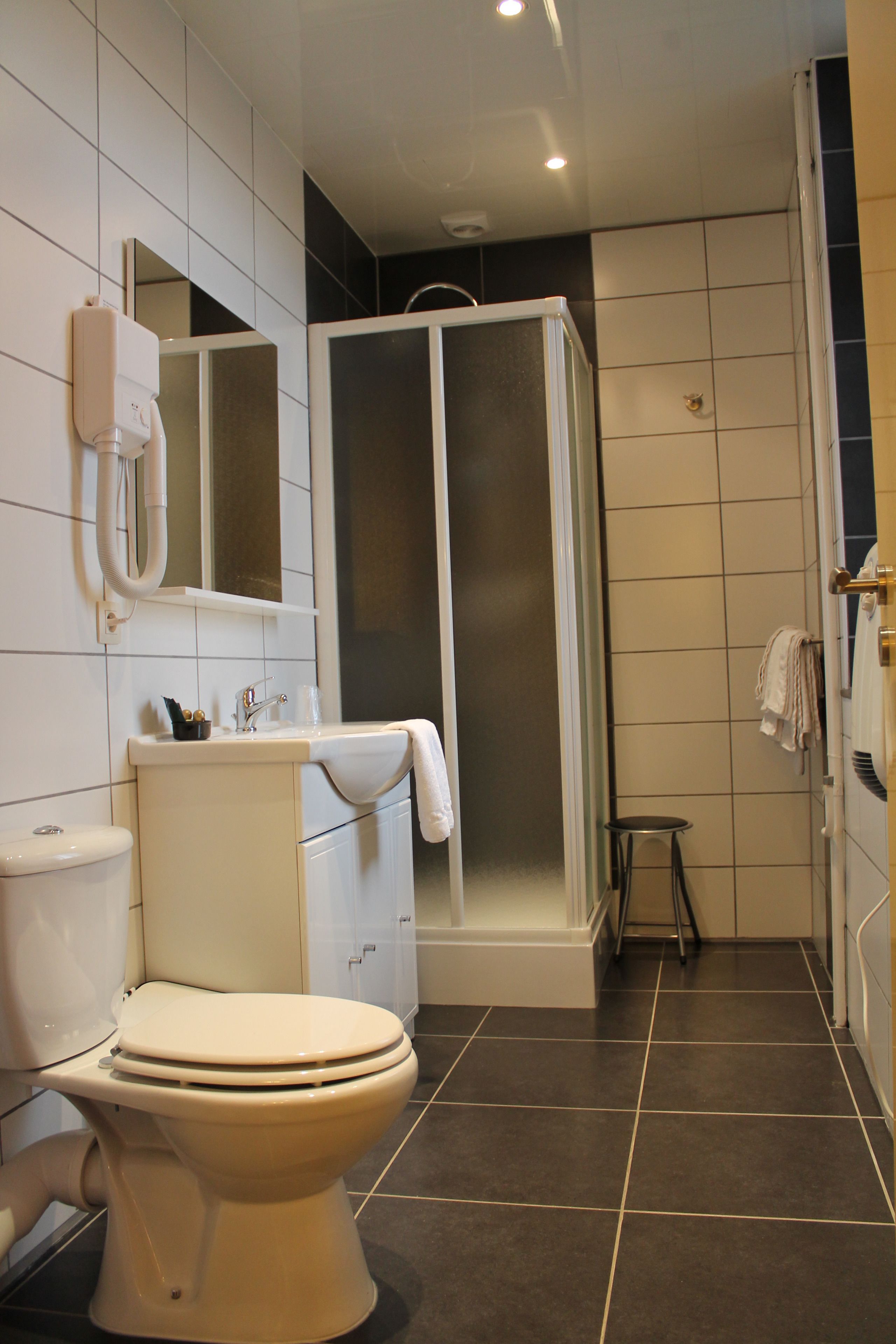 basic double room (small) | bathroom | free toiletries, hair dryer, towels