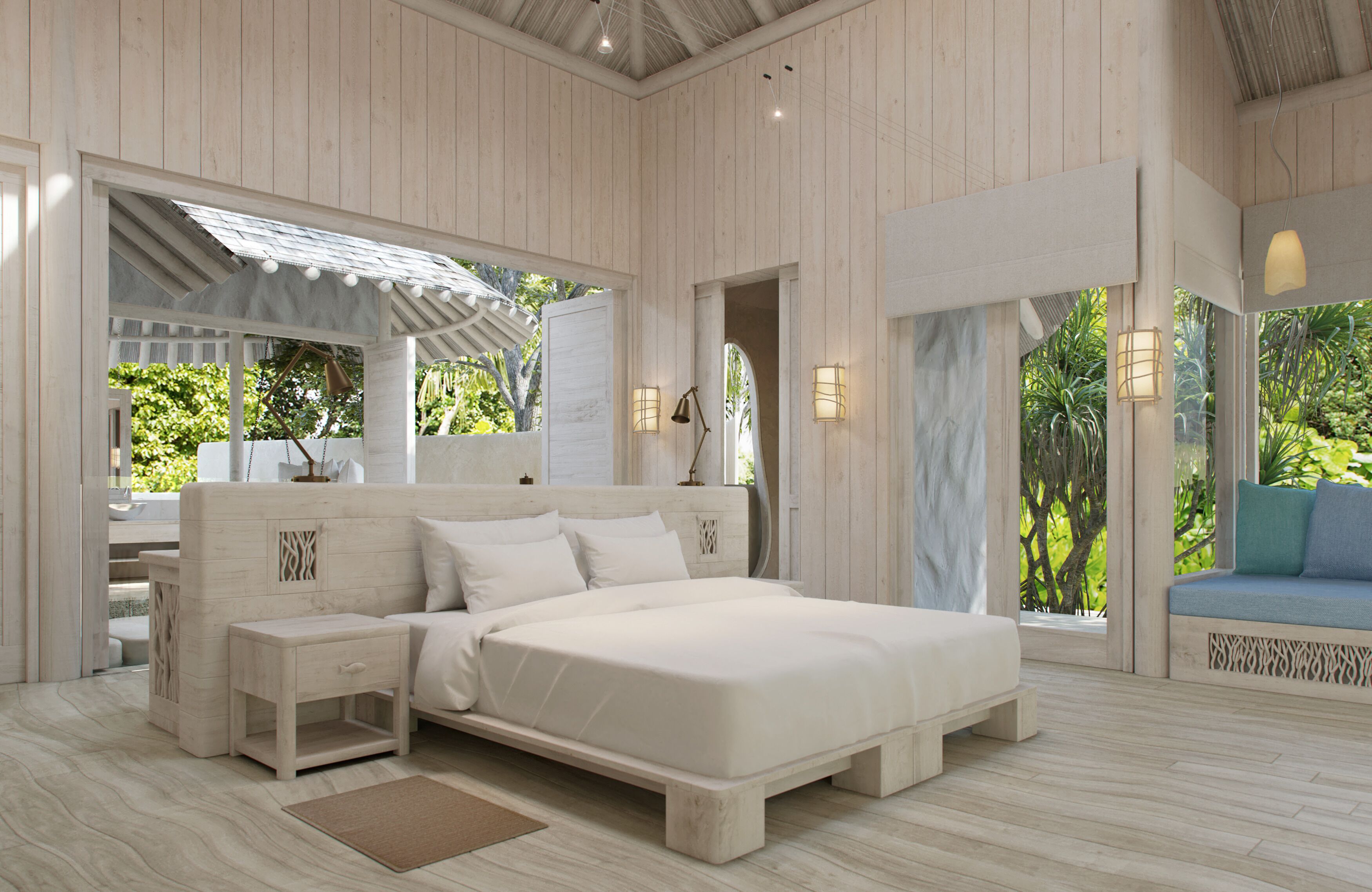 Roupas de cama premium, edredons de pluma, frigobar, cofres nos quartos