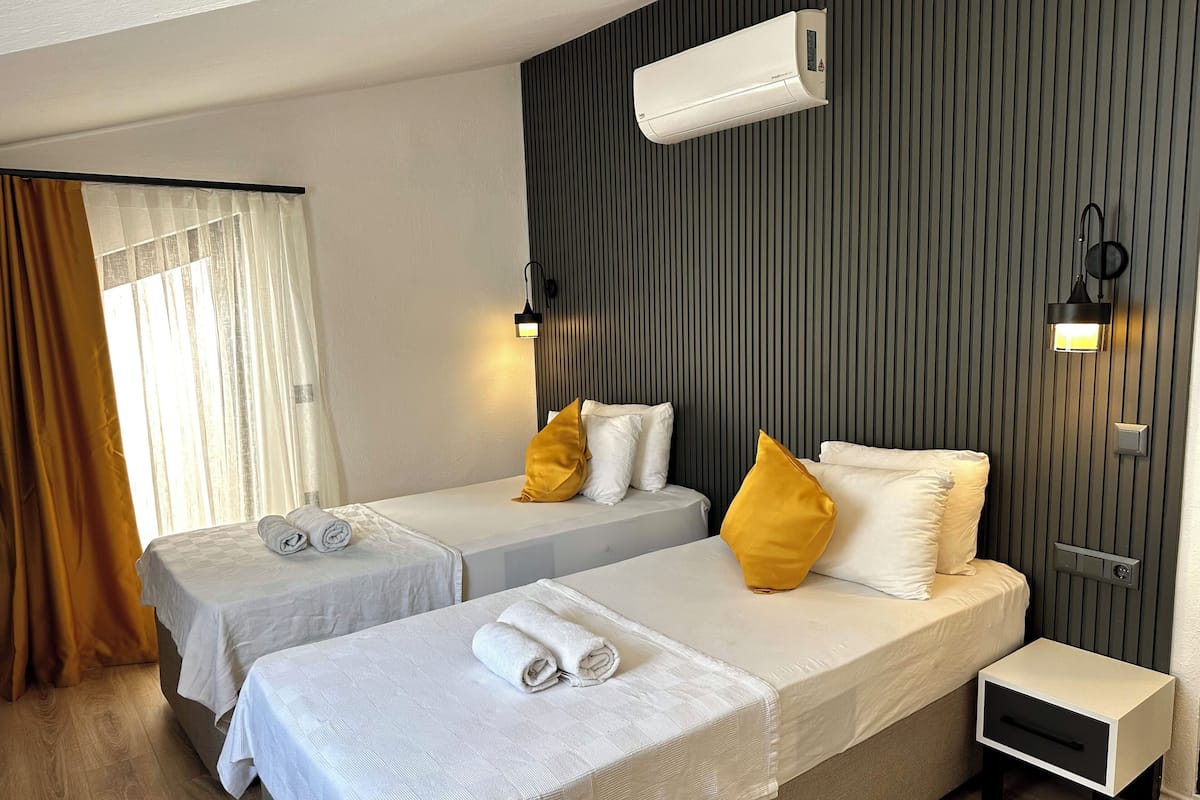 Habitación Confort con 2 camas individuales | Insonorización, tabla de planchar con plancha y wifi gratis