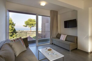 Villa, 2 Bedrooms, Private Pool, Sea View | Living room | Flat-screen TV