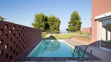 Villa, 2 Bedrooms, Private Pool, Sea View | 1 bedroom, Egyptian cotton sheets, premium bedding, pillowtop beds