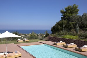 Luxury Villa, 2 Bedrooms, Private Pool, Sea View | Terrace/patio - Amandola Villas (Mantoudi-Limni-Agia Anna)