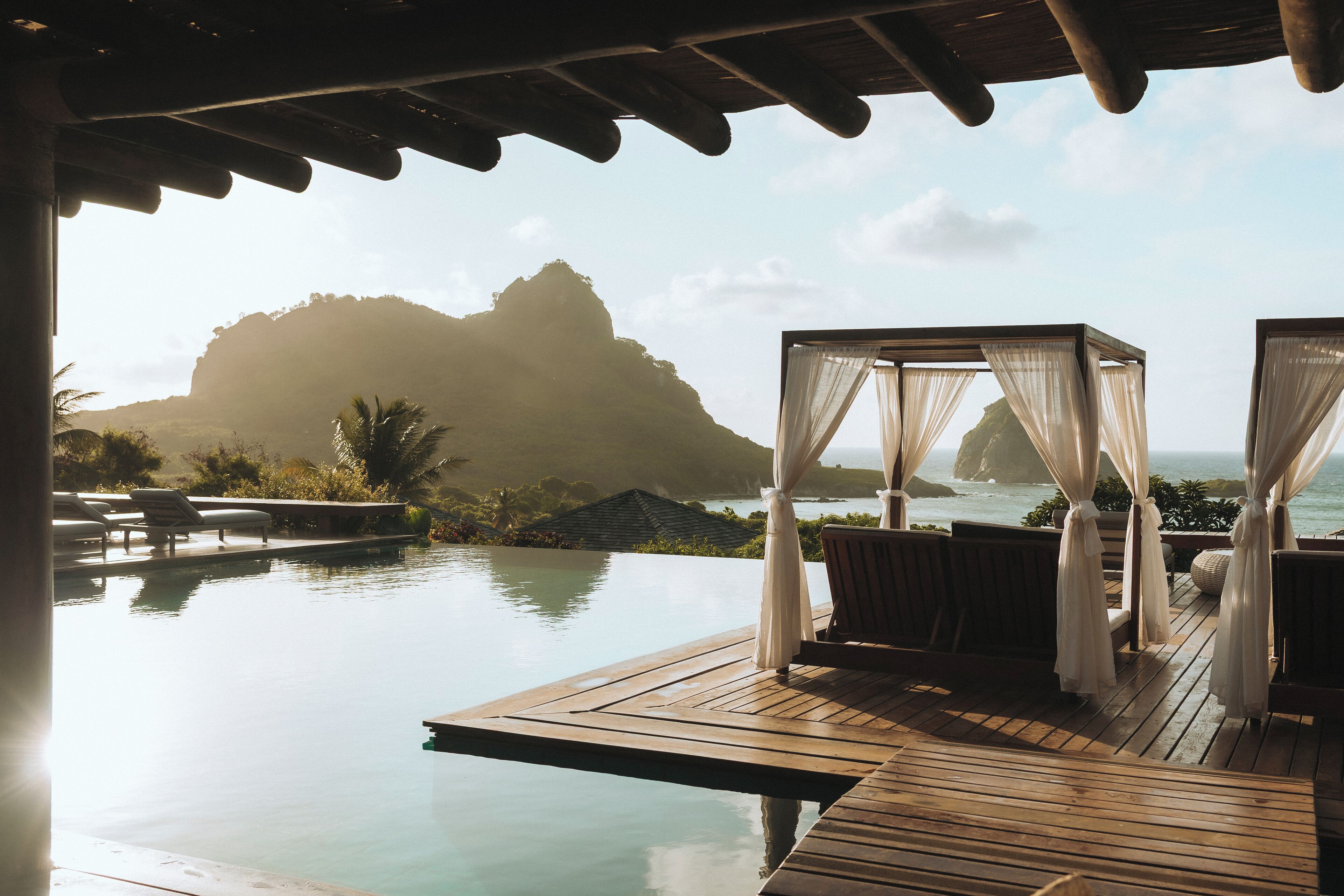 2 outdoor pools, pool umbrellas, pool loungers