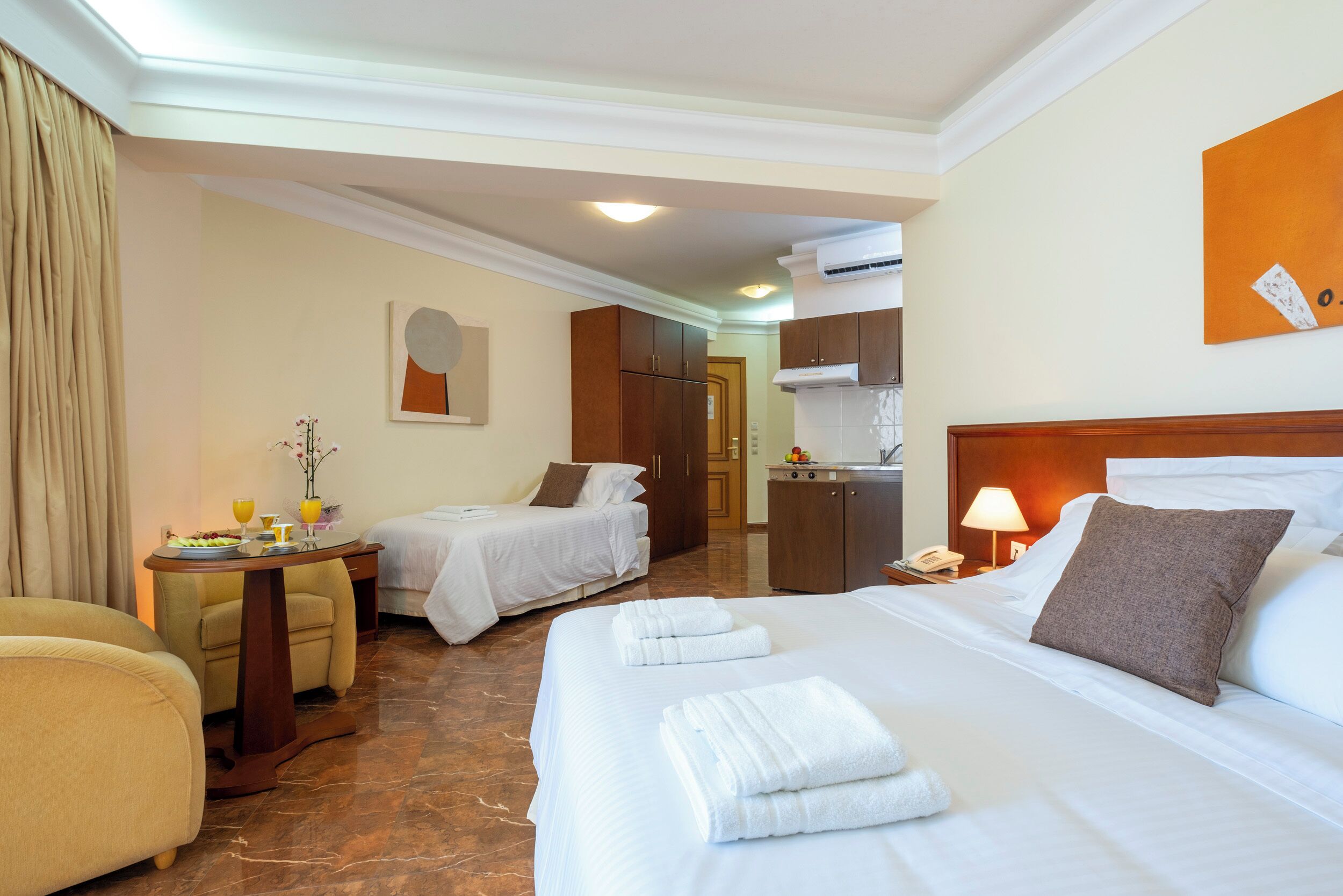 superior triple room | 1 bedroom, in-room safe, blackout curtains, soundproofing