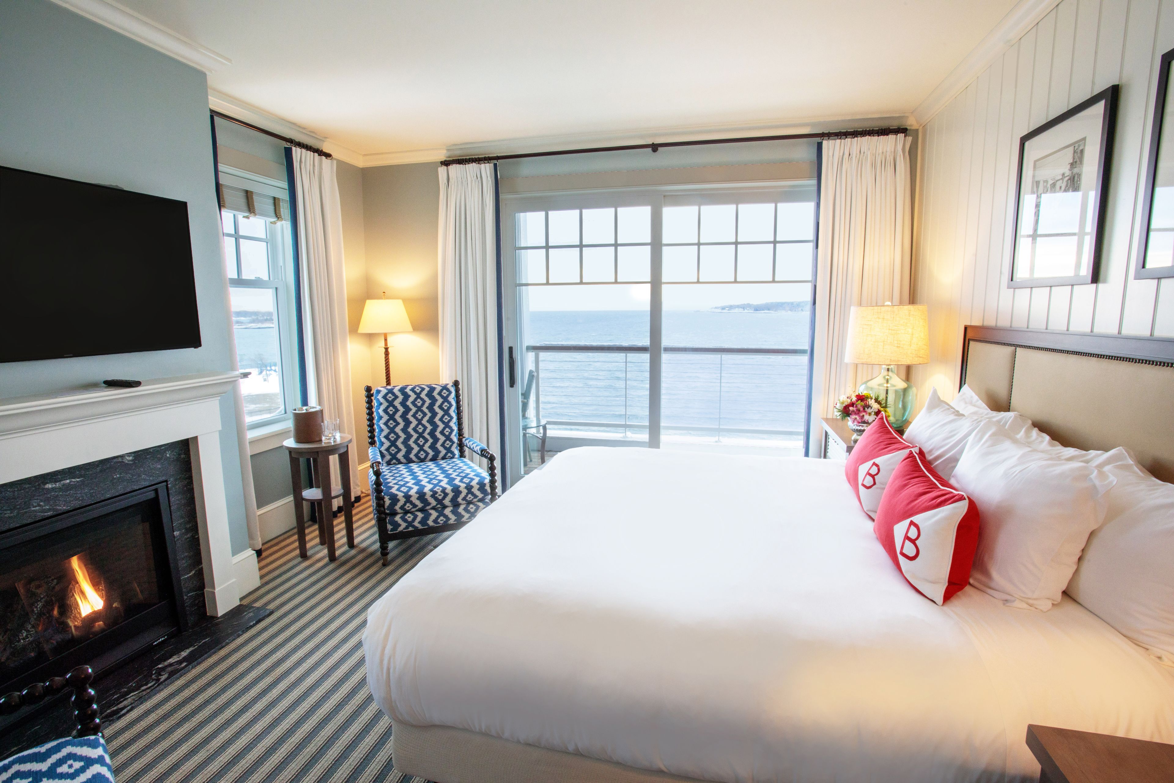 ocean front jr. king suite with balcony | premium bedding, in-room safe, desk, iron/ironing board